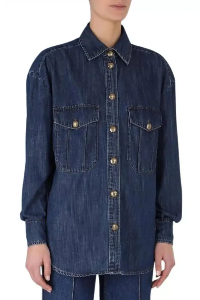 Zimmermann Luminosity Denim Shirt ghost