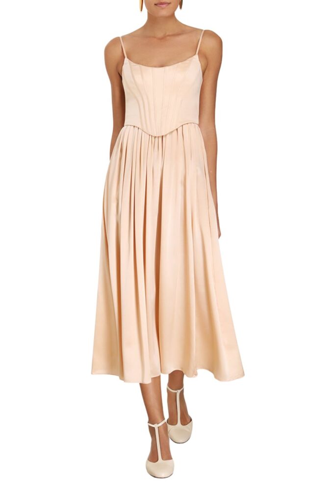 Corset Style Silk Dress by Deimante Kazenaite