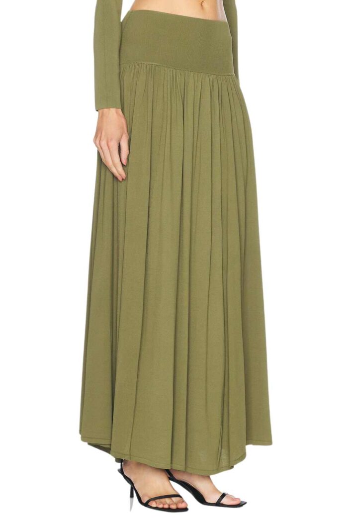 Zimmermann Wylie Knit Scoop Skirt Khaki