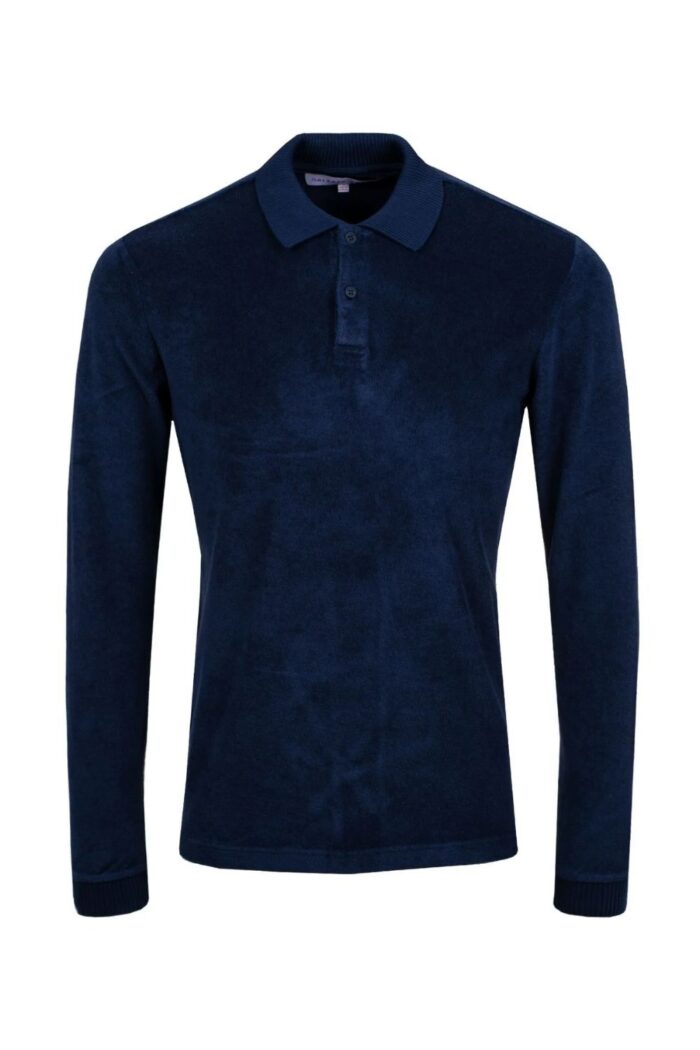 ORLEBAR BROWN Jarett LS towelling Navy front