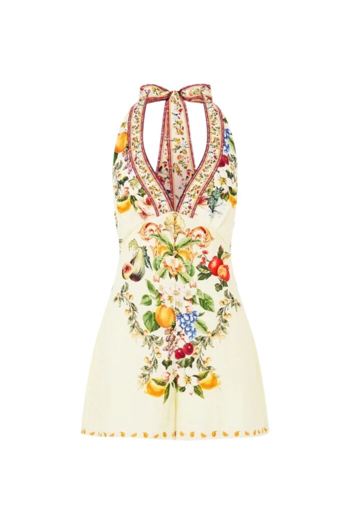 Camilla Button Front Halter Playsuit VA VA VINTAGE ghost