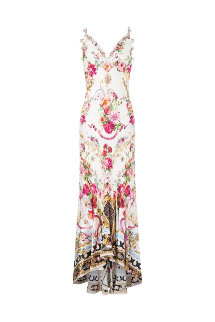 Camilla V neck Slip Dress TORERO LIBERTINE ghost