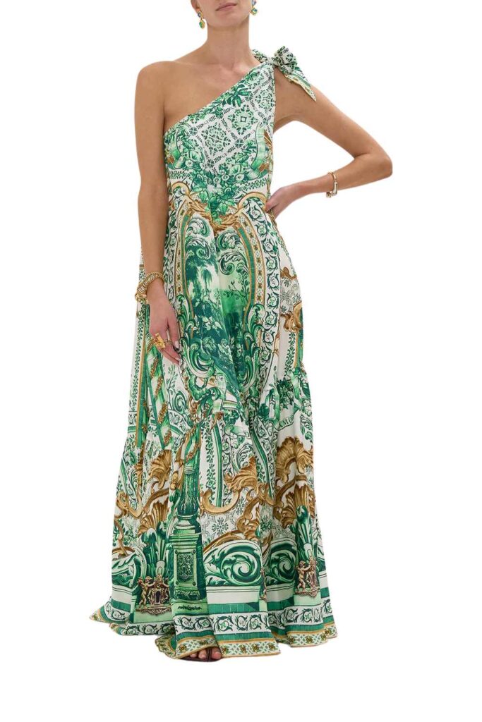 Camilla Tie One Shoulder Dress Corridor of Calm front