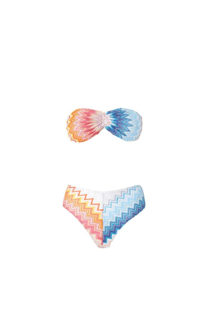 Missoni Bandeau Bikini in zig zag lamé ghost