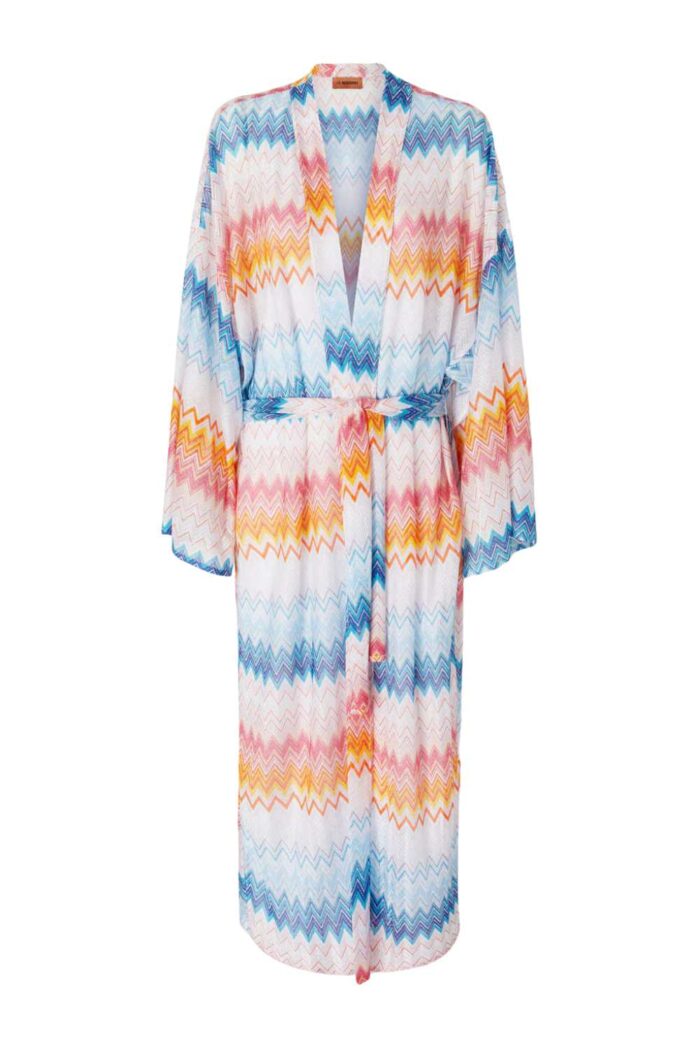 Missoni Kimono Cover Up in zig-zag lame ghost