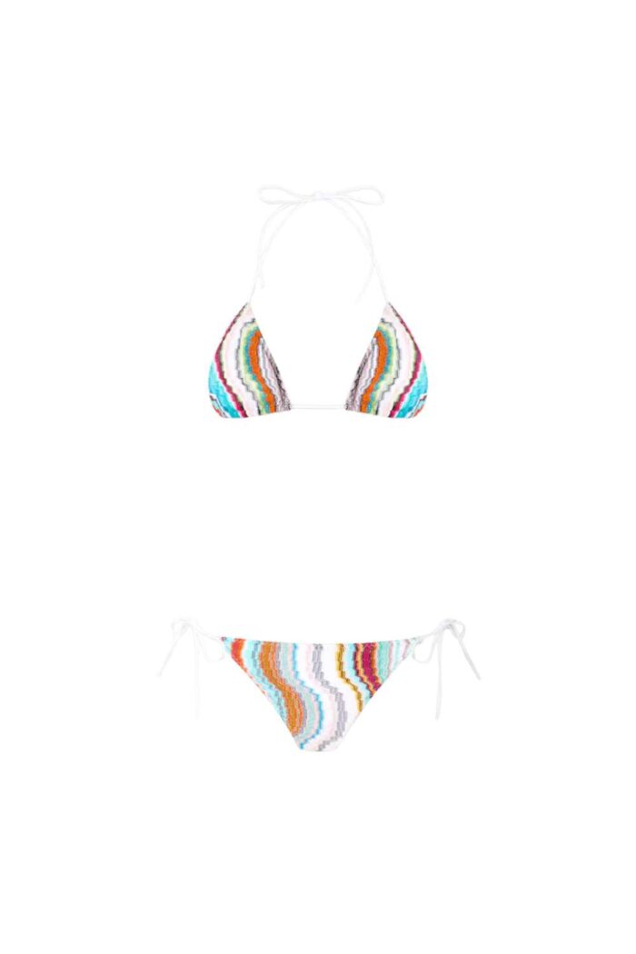 Missoni Triangle Bikini with lamé wave ghost