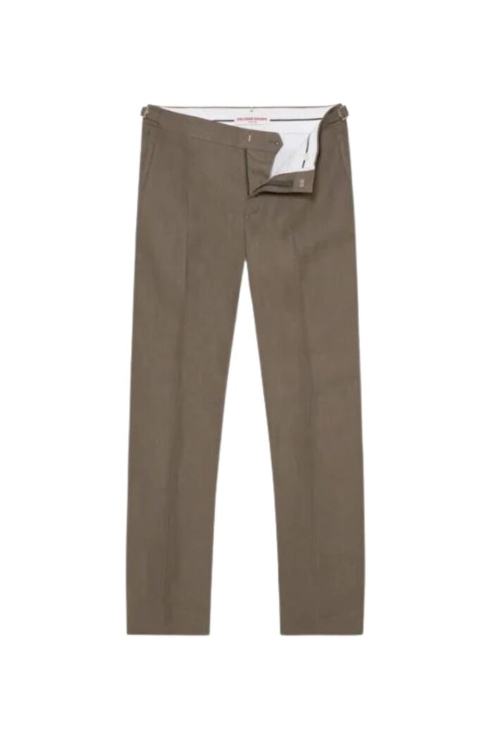 ORLEBAR BROWN Griffon Linen Trousers Bronze ghost