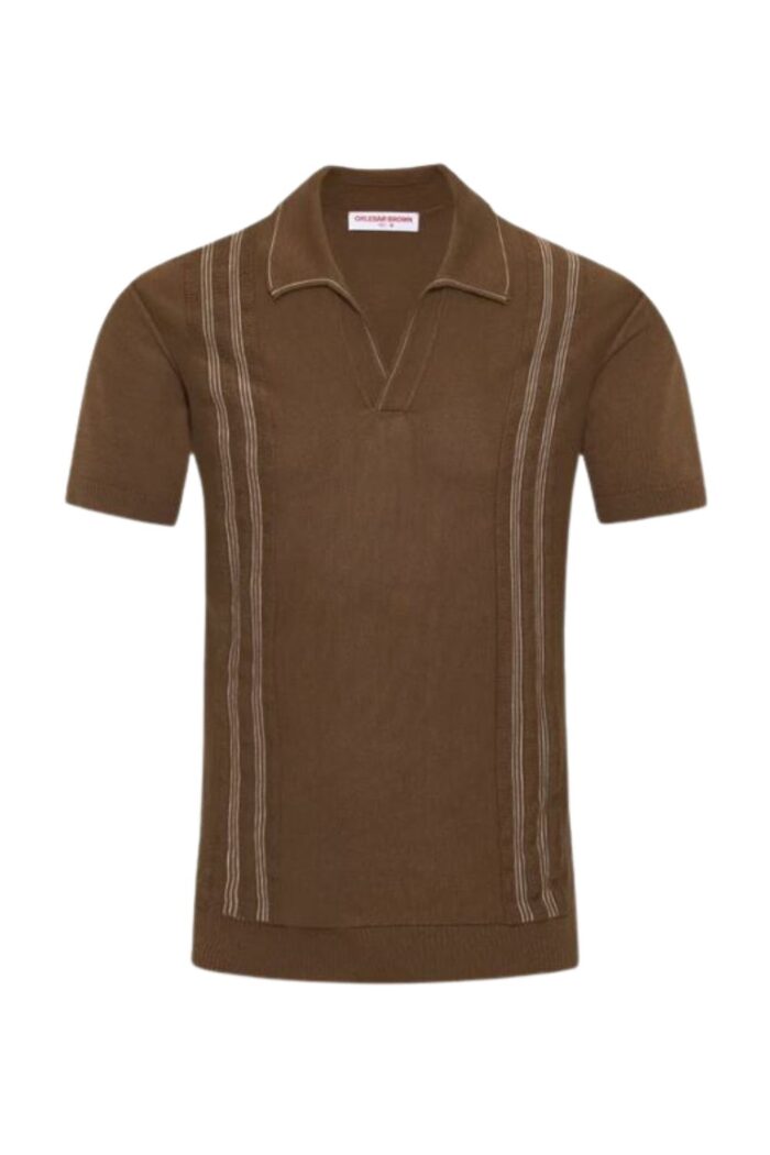 ORLEBAR BROWN Horton Chevron Stripe Chesnut Chai GHOST
