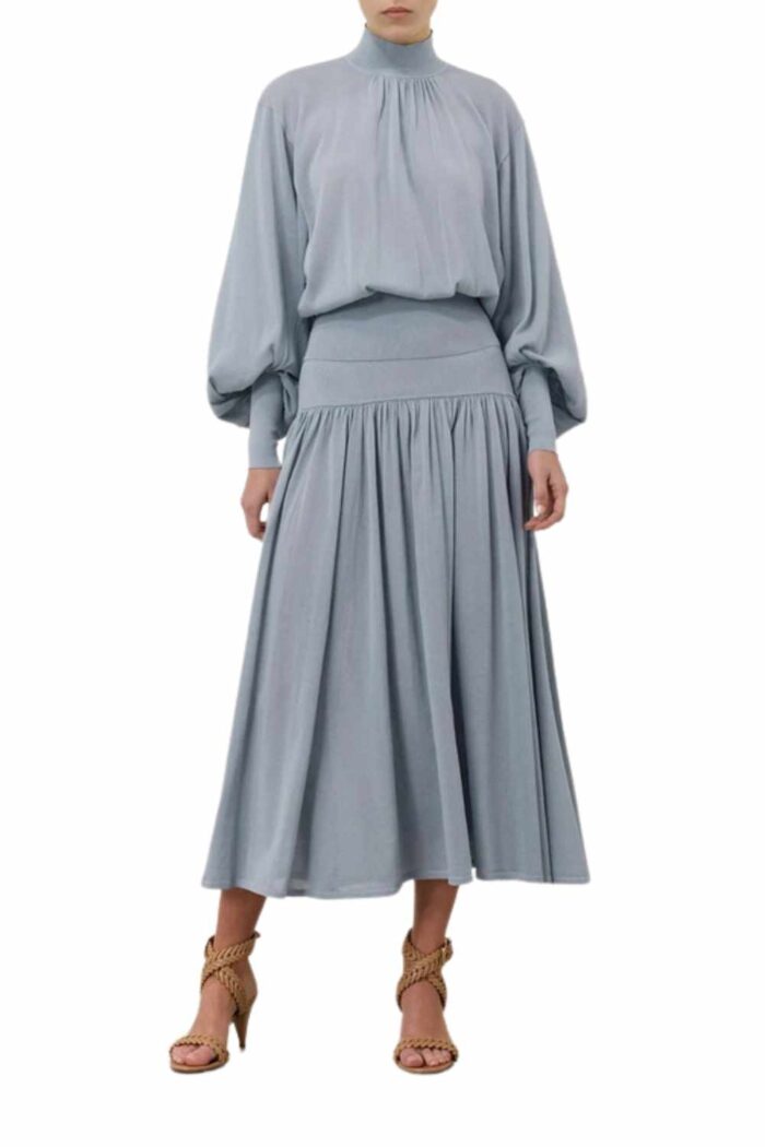 Hypnotic Gathered Billow Top dusty blue - Image 4
