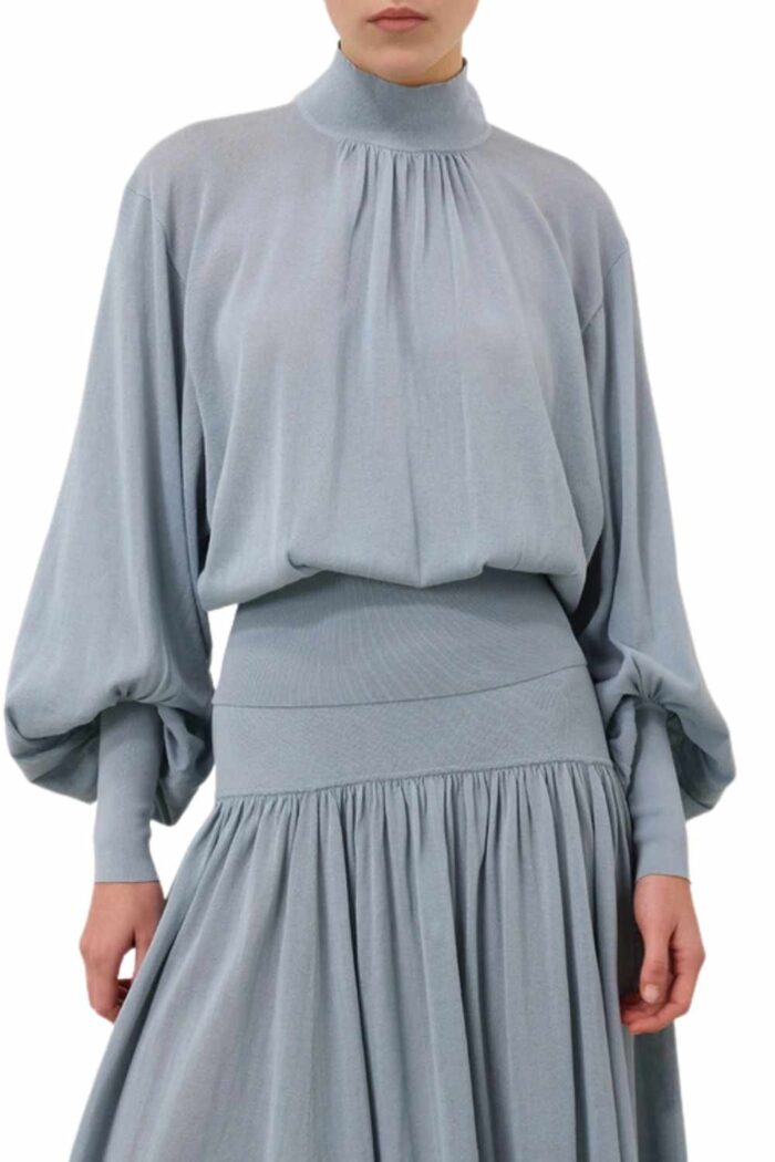 Hypnotic Gathered Billow Top dusty blue - Image 2