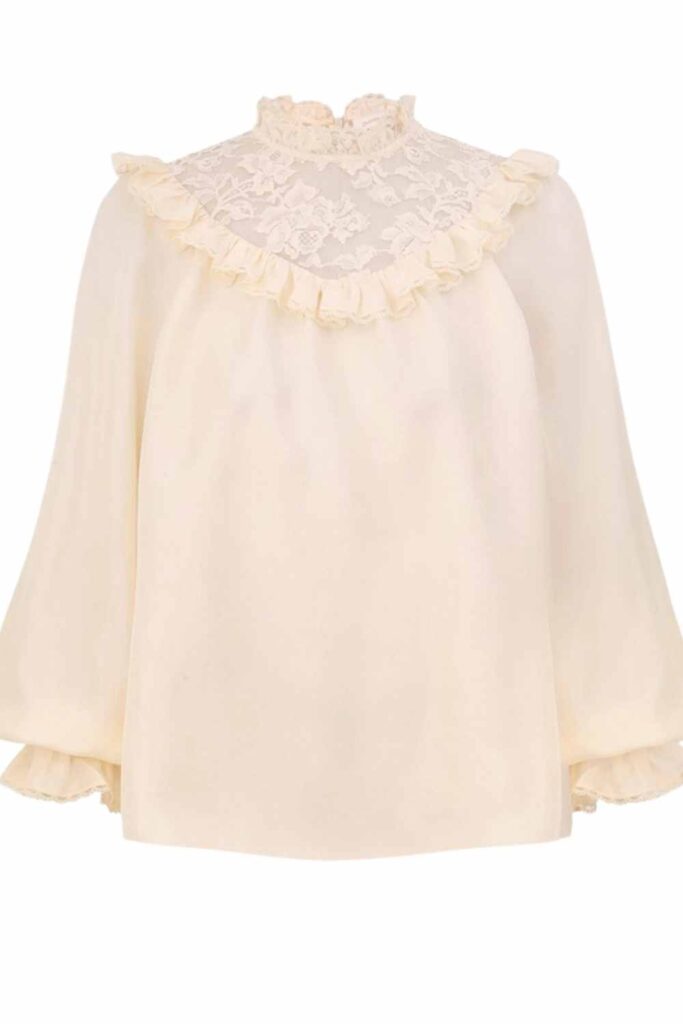 Lace Billow Blouse cream