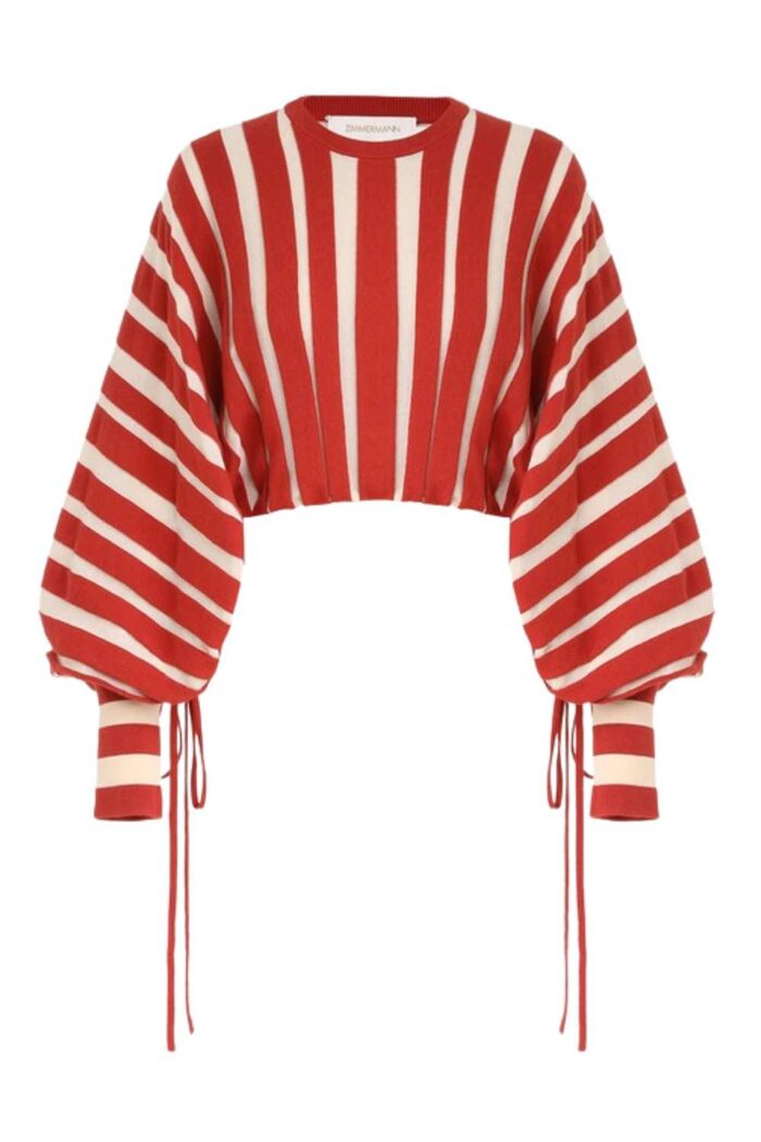 Zimmermann Rebellion Drawn Sweater red-cream