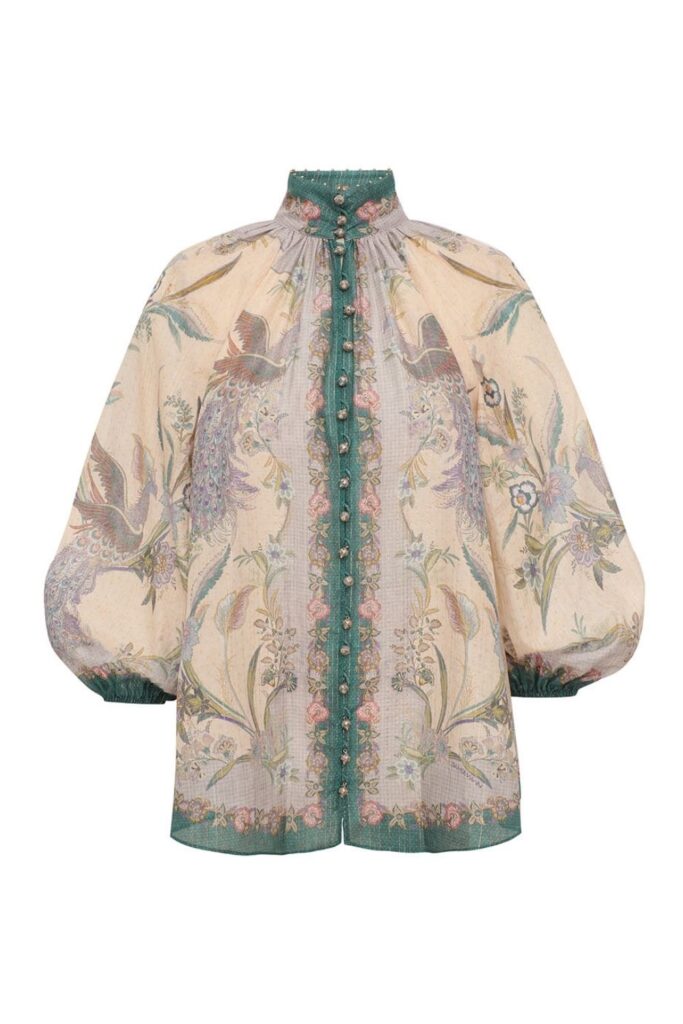 Zimmermann Indra Billow Blouse ghost