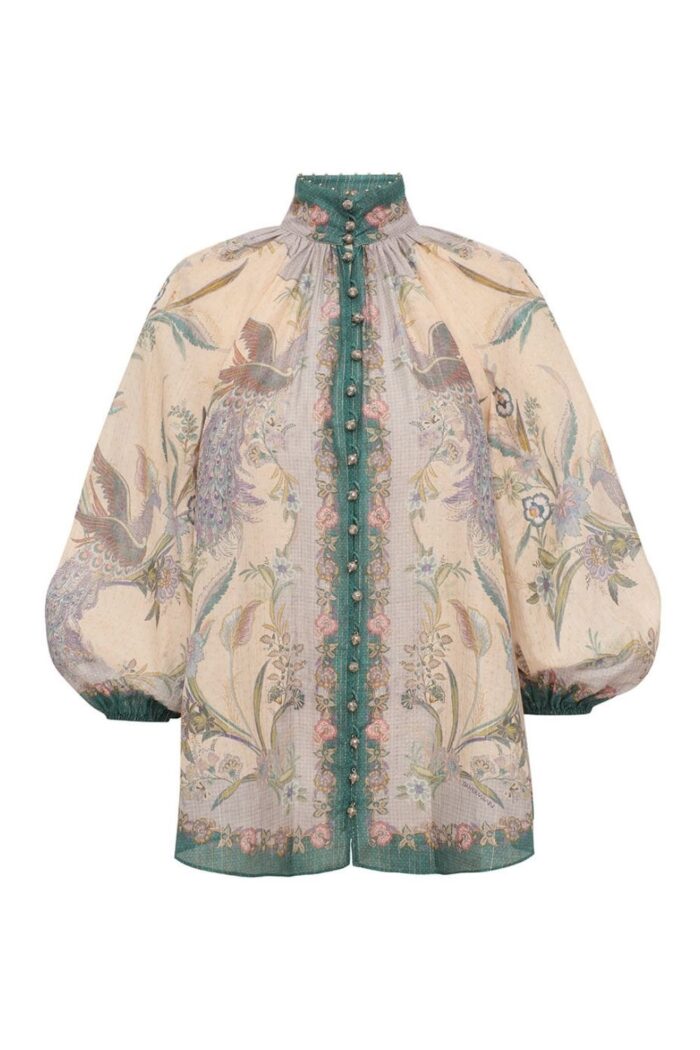Zimmermann Indra Billow Blouse ghost