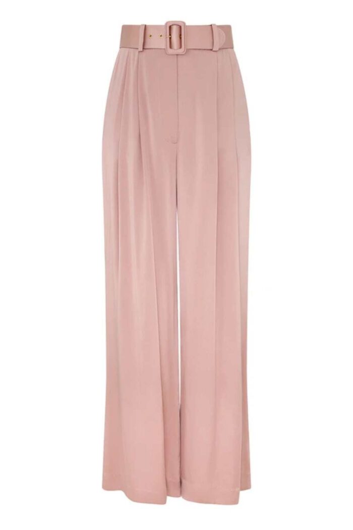 Zimmermann Silk Tuck Pant Dusty Rose ghost