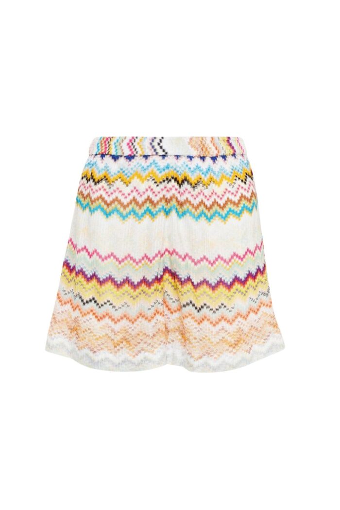 Zig-zag knit shorts
