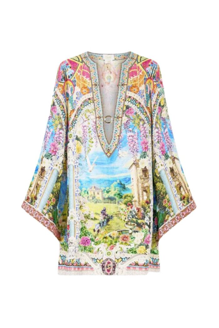 Camilla Deep Vneck Short Kaftan NAVAS NOUVEAU ghost