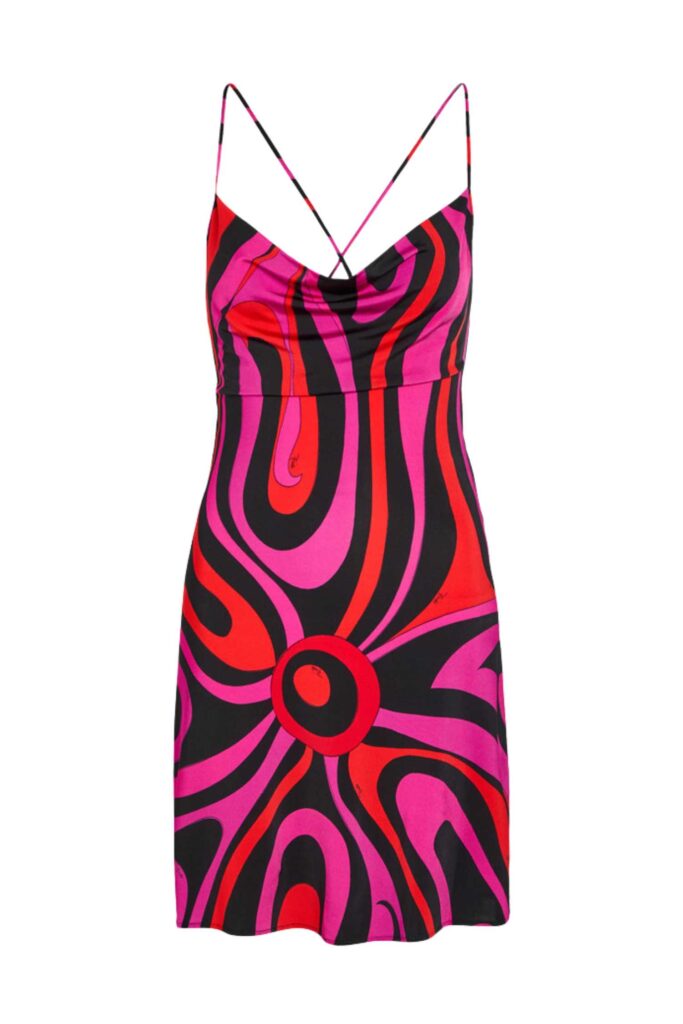 PUCCI Iride S Less Short Jersey Dress Fuchsia Black