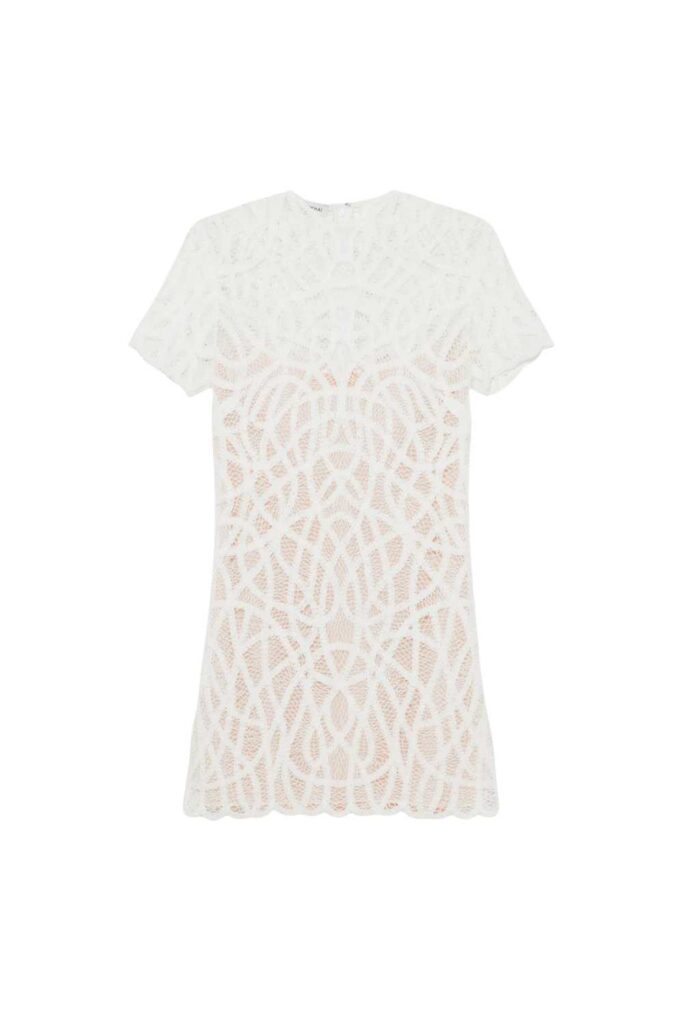 Simkhai Desiree Macrame Mini Dress White