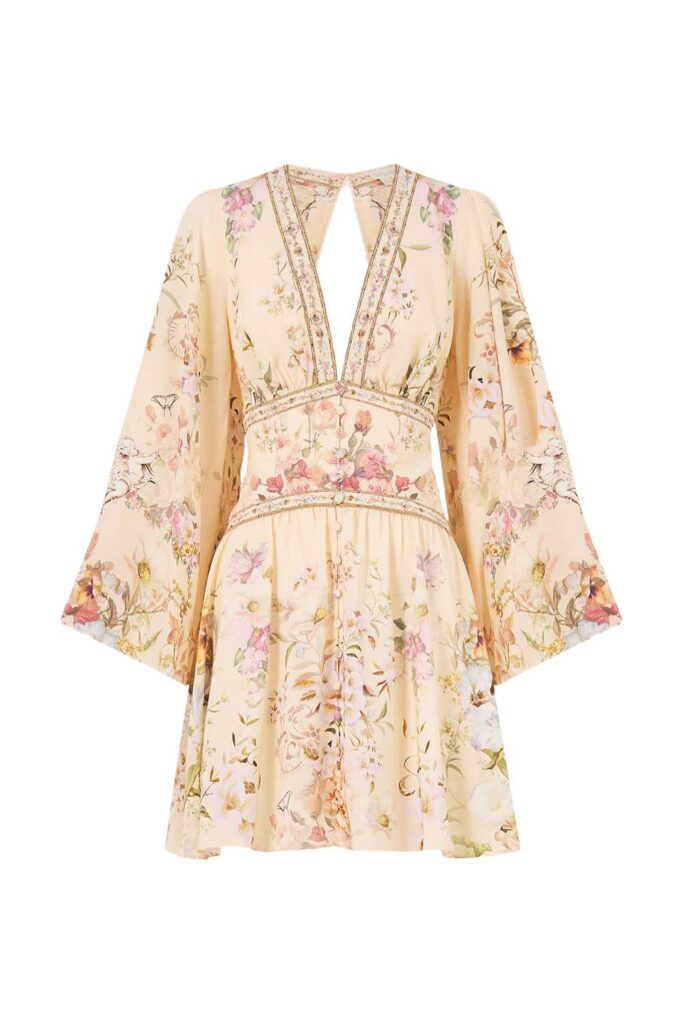 Camilla Button Down Short Dress ADORED IN ARANJUEZ ghost