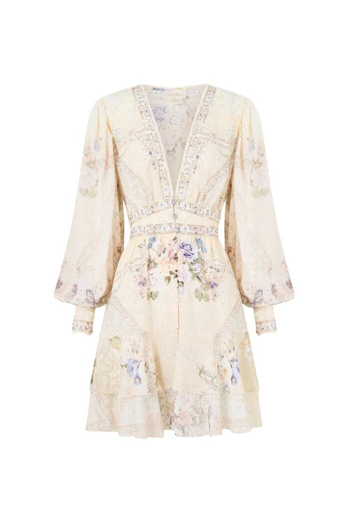 Camilla Button Front Frill Dress LACED WITH LOVE ghost