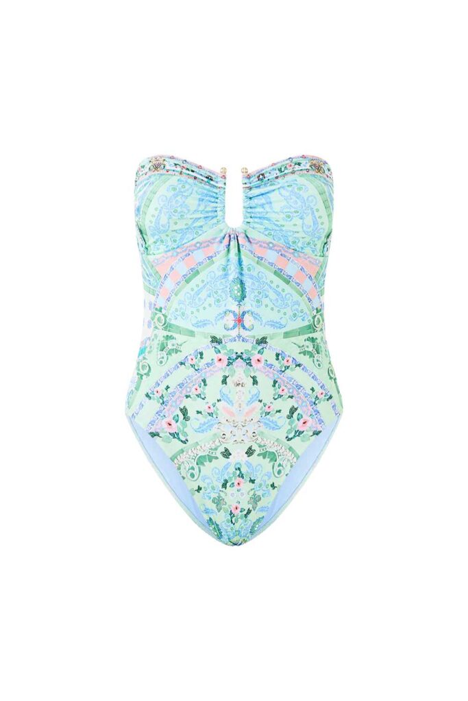 Camilla Gathered Bandeau Onepiece MIDSUMMER MOSAICS ghost