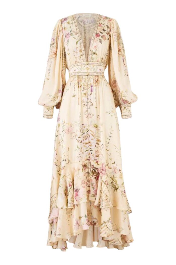 Camilla Long Button Front Dress ADORED IN ARANJUEZ ghost