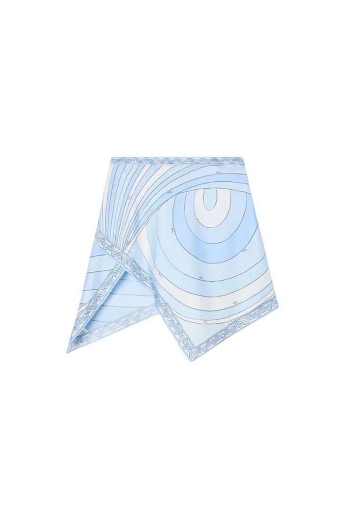 PUCCI Angoli Skirt Silk Twill Pale Blue ghost