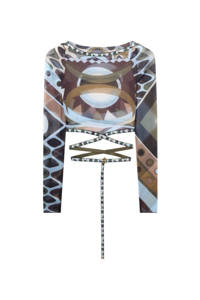 PUCCI LS Less Top Khaki Blue ghost