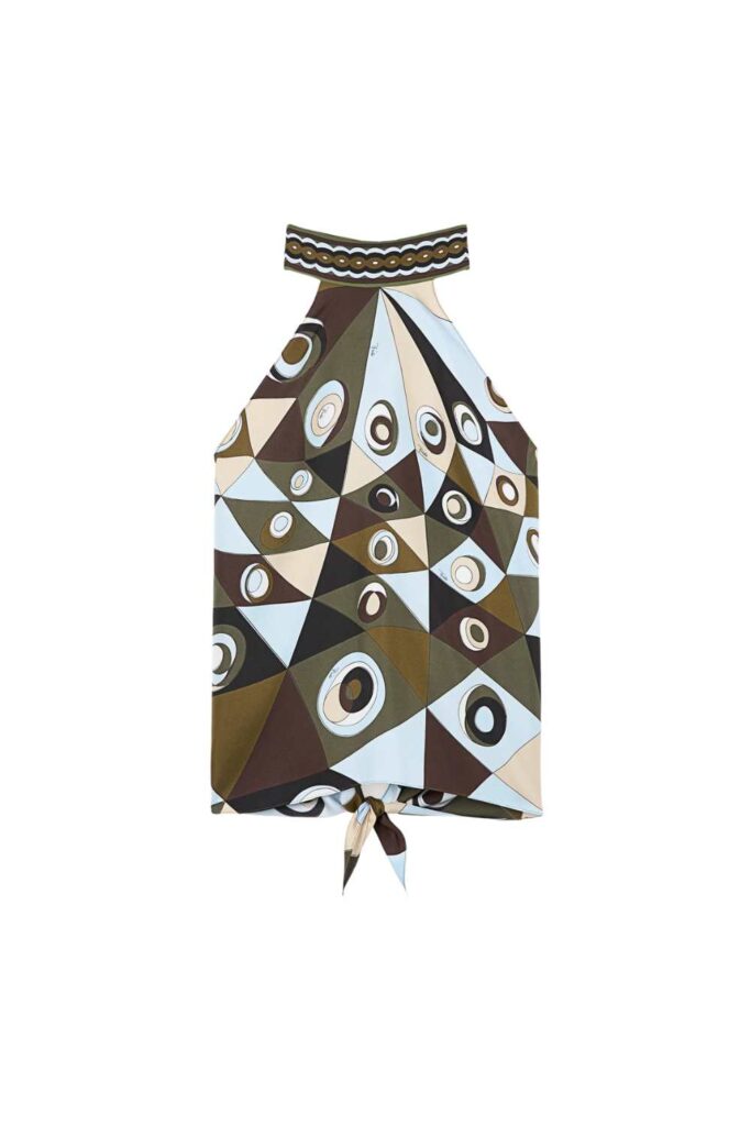 PUCCI OCCHI Less Top Khaki Blue ghost