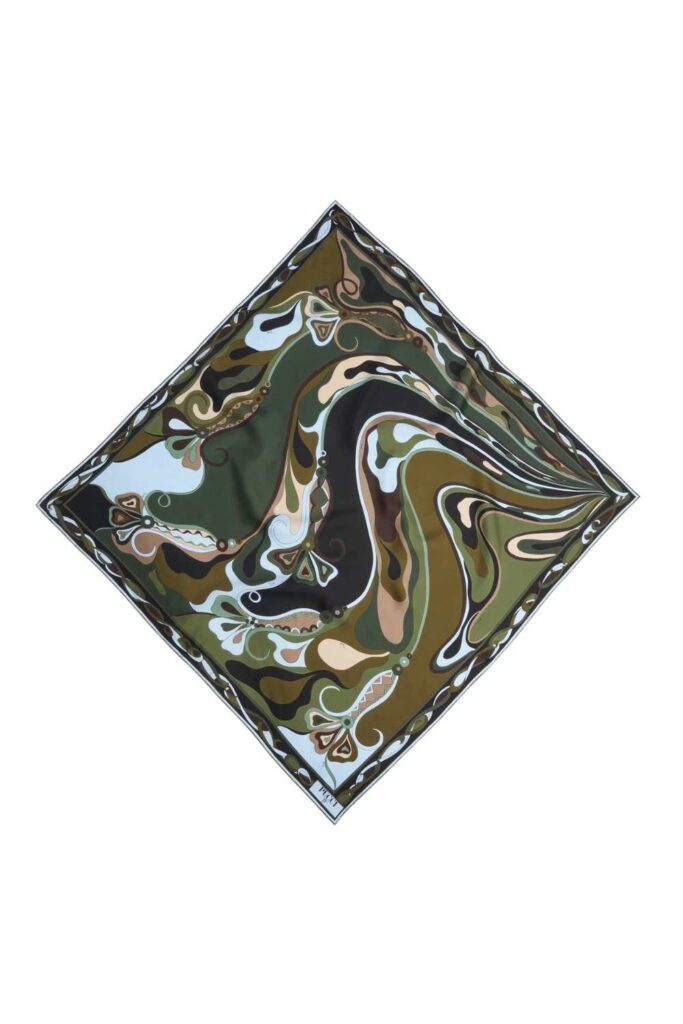 PUCCI ORCHIDEE Silk Twill Khaki Black
