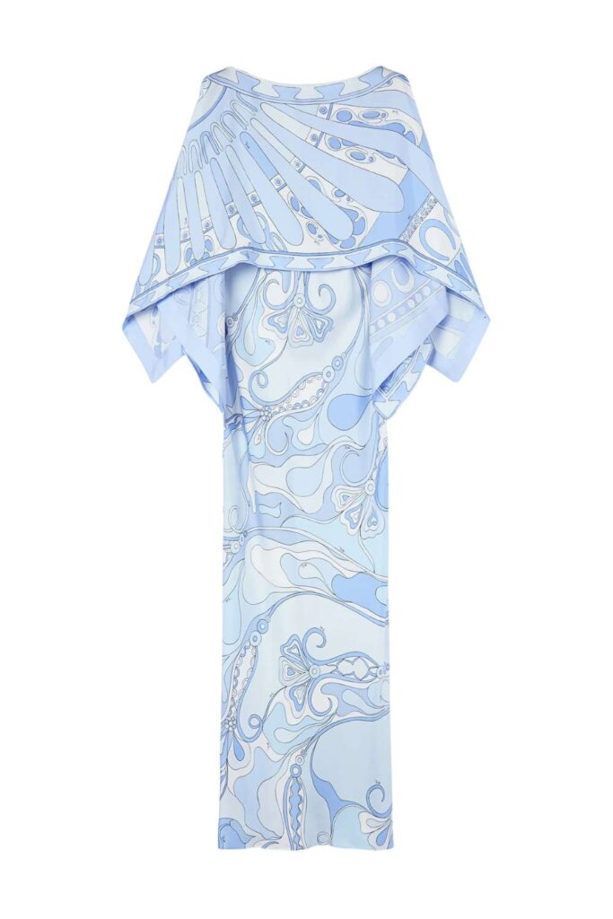PUCCI S Less Long Dress + Shrug Pale Blue ghost