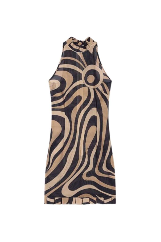 PUCCI S Less Short Dress Beige Nero ghost
