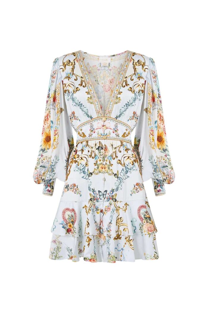 CAMILLA Button Front Frill Dress SEVILLE SWEETHEART