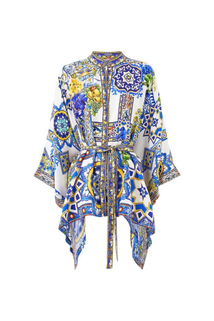 CAMILLA Button Through Scarf Blouse ESPANA NIRVANA ghost