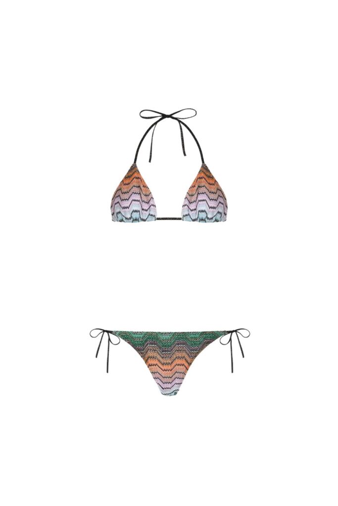 MISSONI Bikini Multi Greek Motif Blue tones ghost