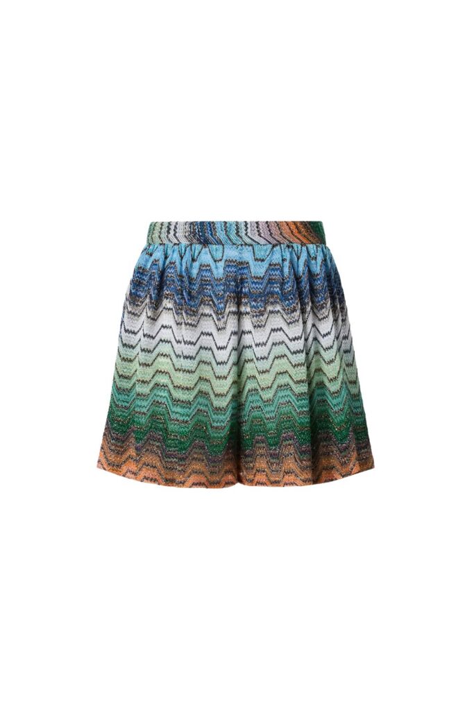 MISSONI Shorts Greek Motif Blue Tones ghost