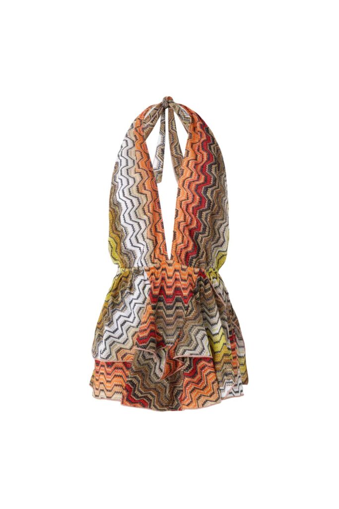 MISSONI short Cover-up Dress Greek Motif ghost