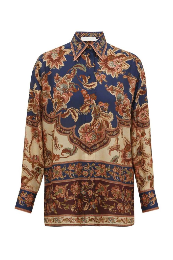 Zimmermann Aster Relaxed Shirt ghost
