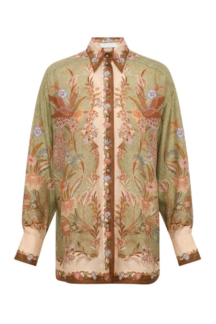Zimmermann Indra Relaxed Shirt ghost