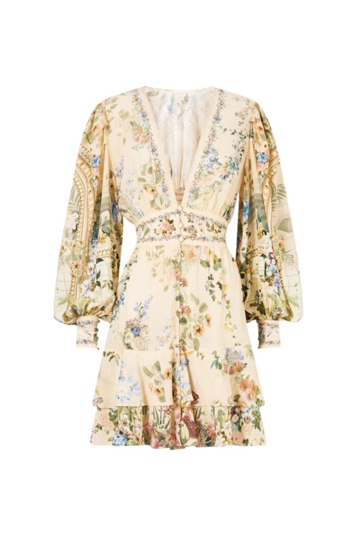 Camilla Button Front Frill Dress MIDSUMMER MASTERPIECE ghost