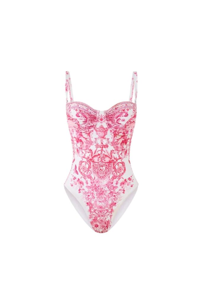 Camilla Ruched Cup Underwire Onepiece LIVIN LA VIDA ROSA ghost