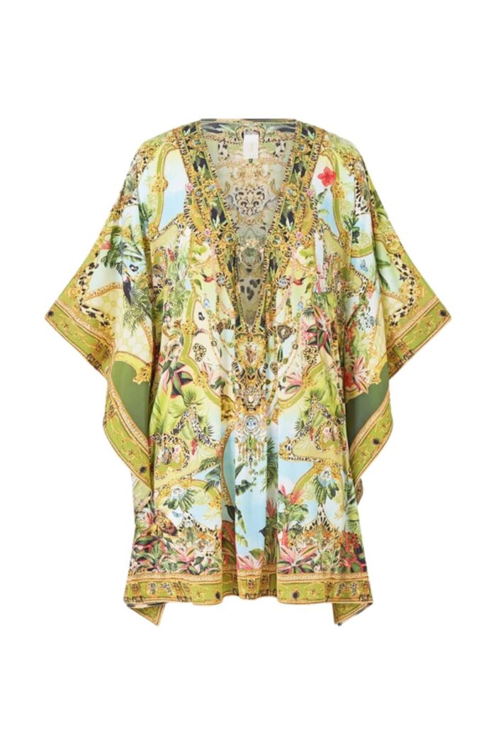 Camilla Short V-neck kaftan WANDERLUST EMPIRE ghost