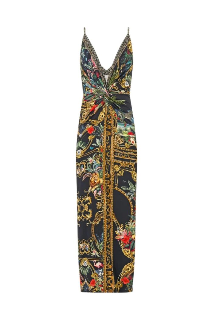 Camilla Strappy Dress w Front Twist PALACE ZOOLOGY ghost