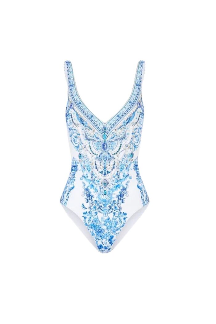 Camilla V neck Onepiece CERAMIC PANORAMIC ghost
