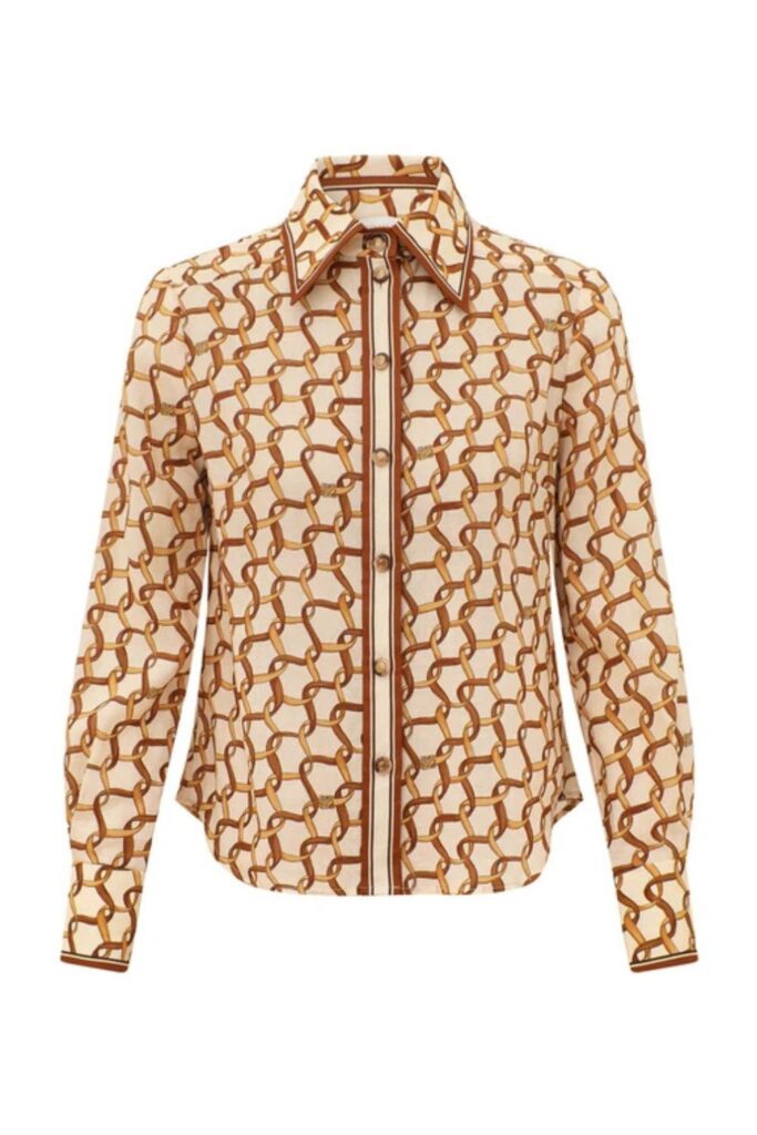 Zimmermann Fitted Shirt Cream Ribbon ghost
