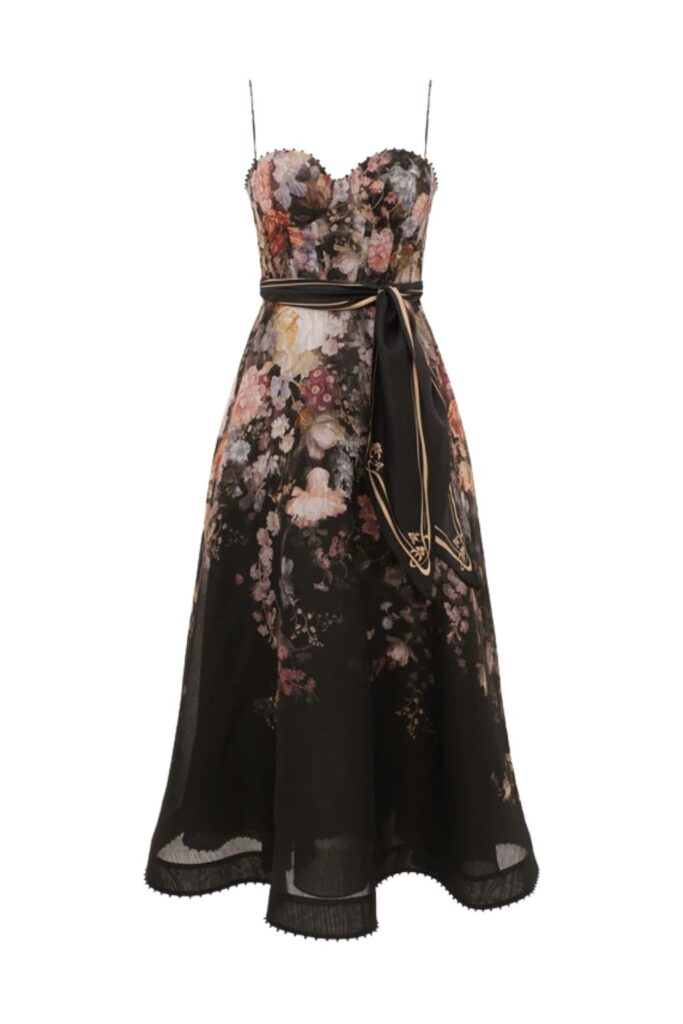 Zimmermann Valliant Corset Picnic Dress ghost