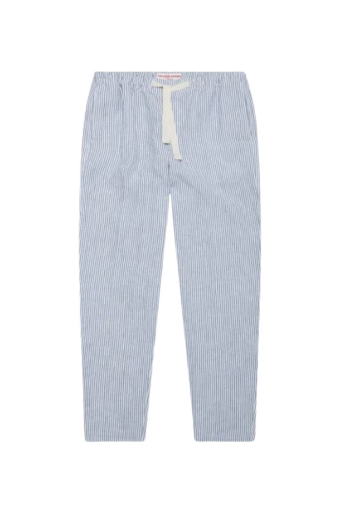 ORLEBAR BROWN Alex Fine Hemp Stripe Trousers Bergamo Blue
