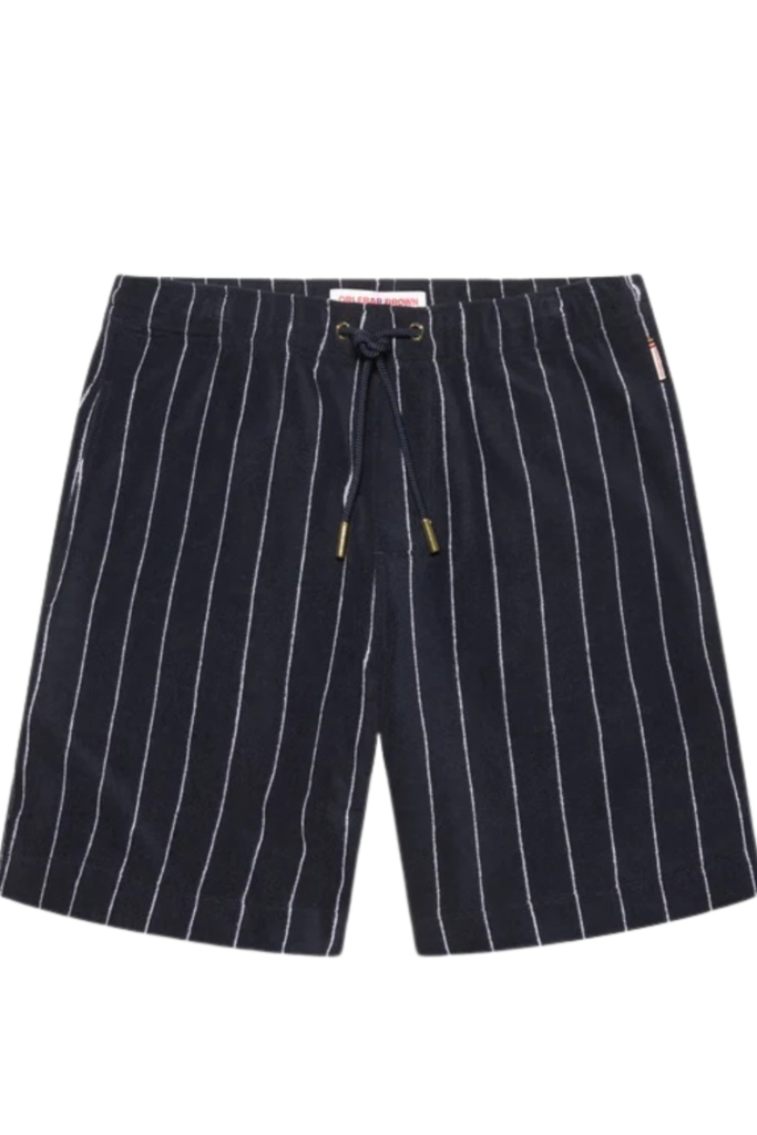 Trevone Stripe Towelling Night Iris-White Sand