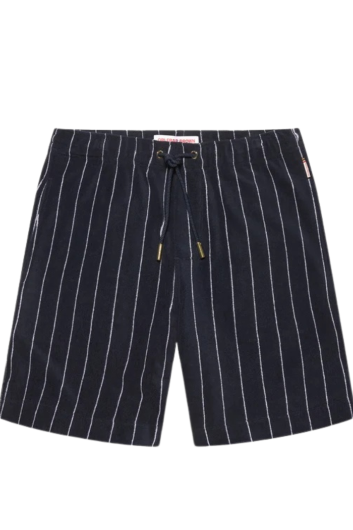 Trevone Stripe Towelling Night Iris-White Sand